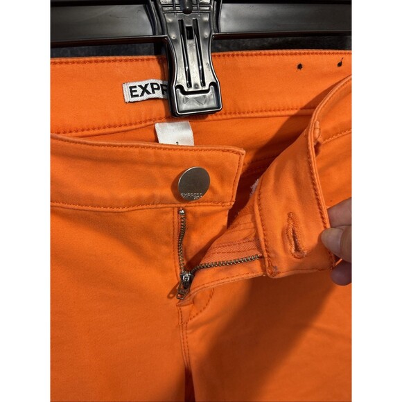 Express Jean Women's Orange Sz 2 Low Rise Flare 5 Pocket Casual Pants - Picture 8 of 9